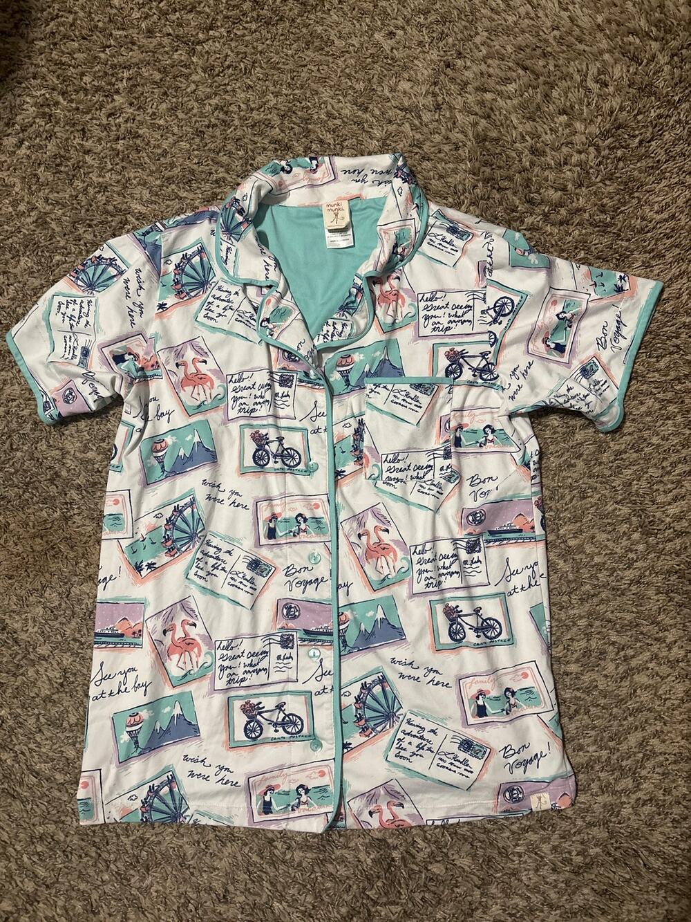 Munki Munki Postcard Pajama Top L